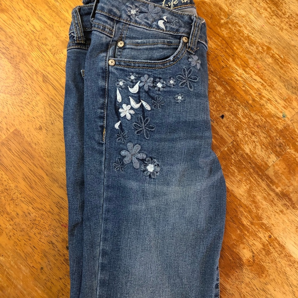 Rewash Juniors Skinny Size 5 Blue Flower Jeans
